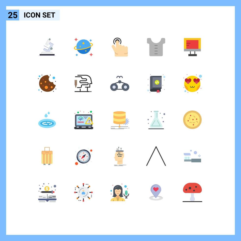 25 Universal Flat Colors Set for Web and Mobile Applications bite study finger online shirt Editable Vector Design Elements