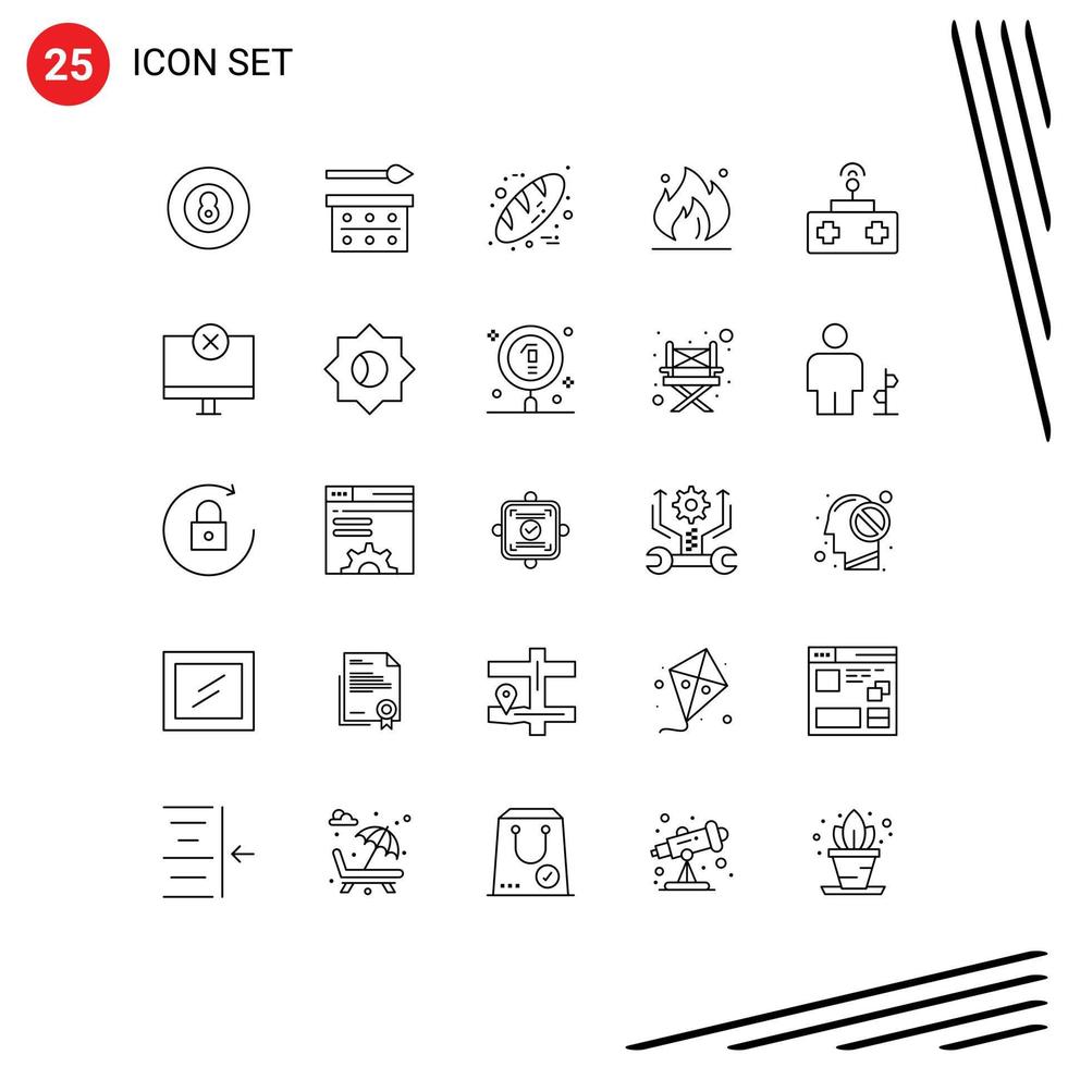 25 Line concept for Websites Mobile and Apps baby oil eye shadow palette industry thanks day Editable Vector Design Elements