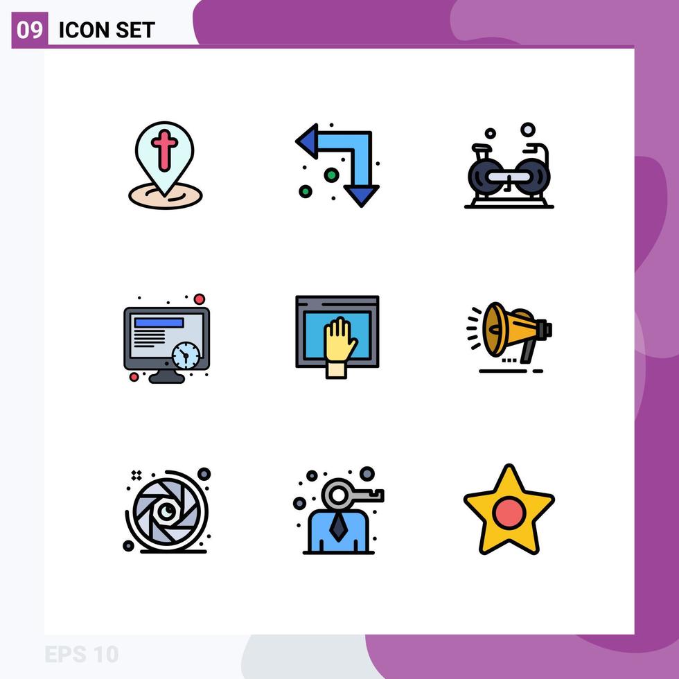 9 Creative Icons Modern Signs and Symbols of content work cycling time cardio Editable Vector Design Elements