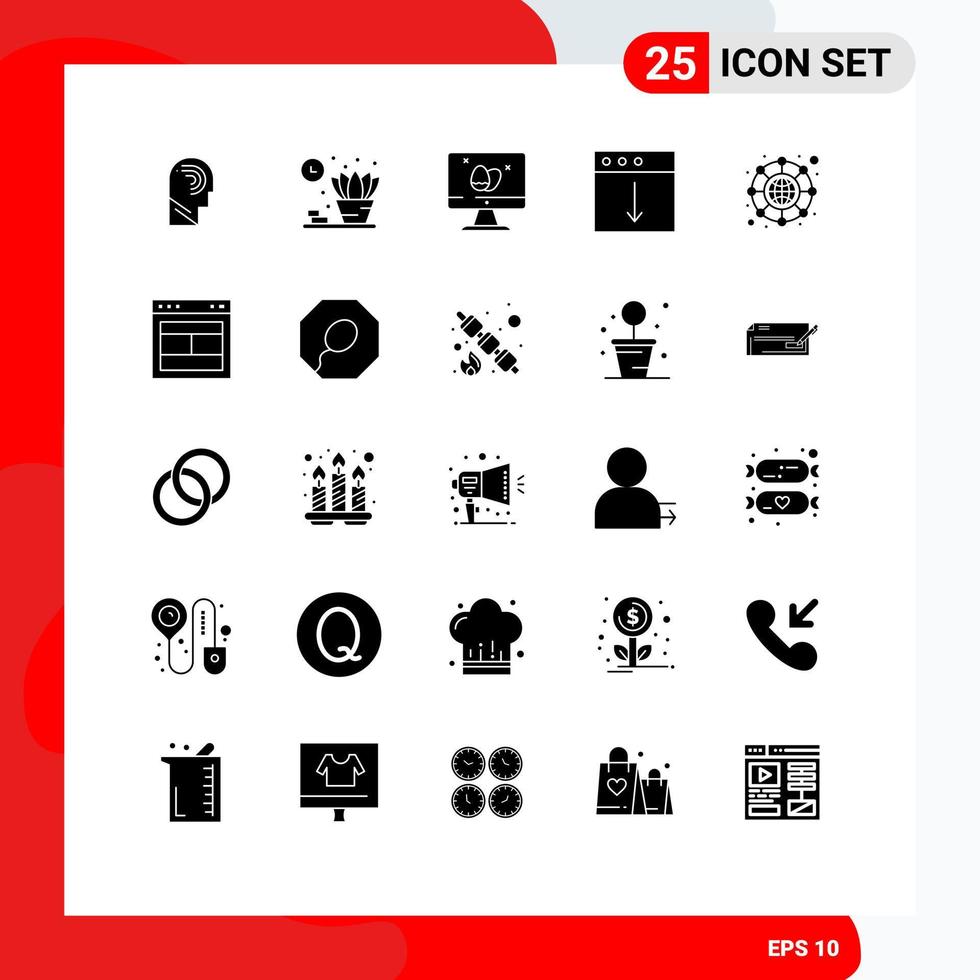 User Interface Pack of 25 Basic Solid Glyphs of hierarchy mac monitor export app Editable Vector Design Elements