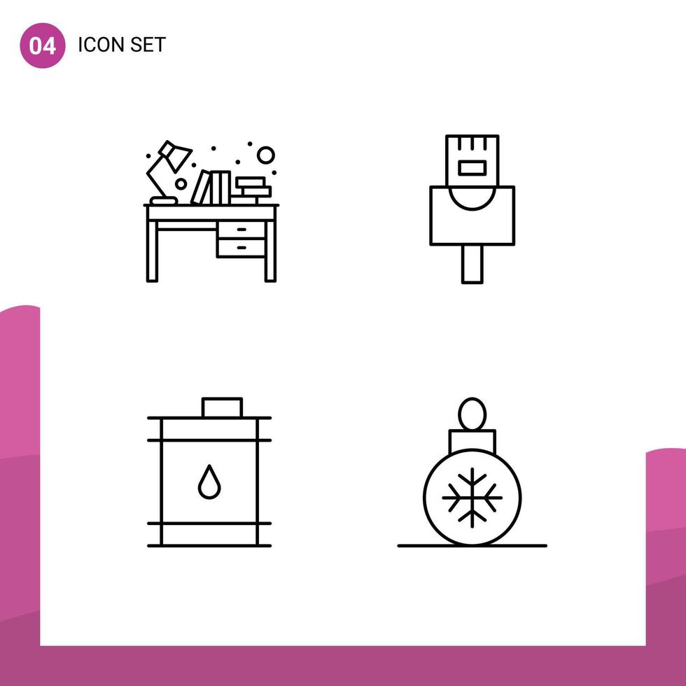 Concepto de 4 líneas para sitios web, móviles y aplicaciones, libros, mesa financiera, bola ethernet, elementos de diseño vectorial editables. vector