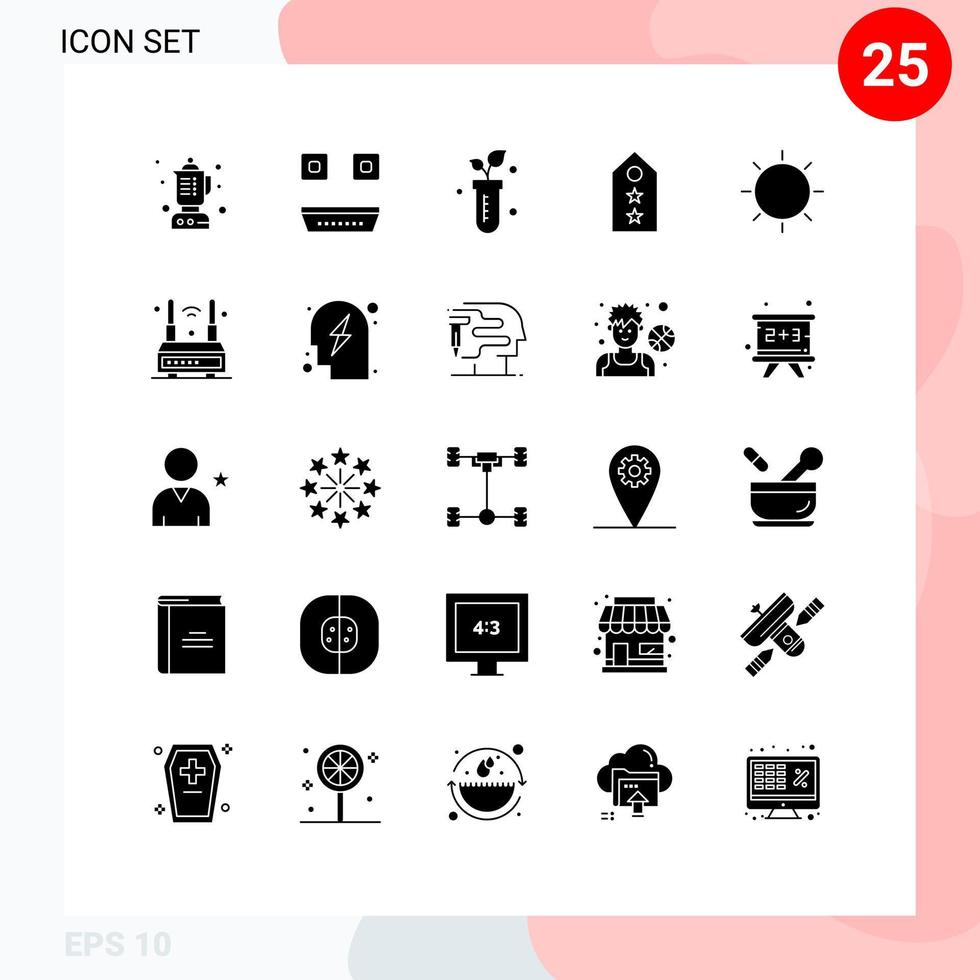 Universal Icon Symbols Group of 25 Modern Solid Glyphs of interface two plant tag rank Editable Vector Design Elements