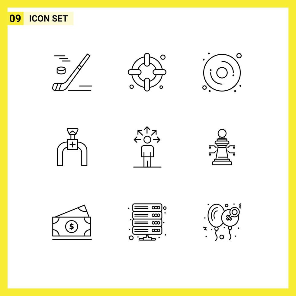 9 Creative Icons Modern Signs and Symbols of connection communication computer line pipe Editable Vector Design Elements