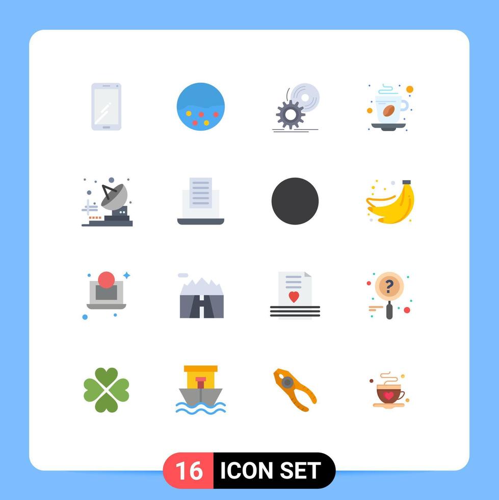 Universal Icon Symbols Group of 16 Modern Flat Colors of tea cup skin dvd install Editable Pack of Creative Vector Design Elements