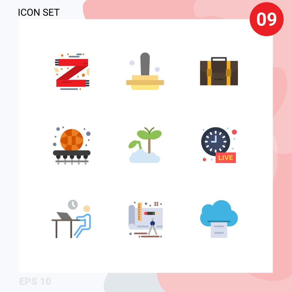 9 Creative Icons Modern Signs and Symbols of learning basketball stamp basket office Editable Vector Design Elements