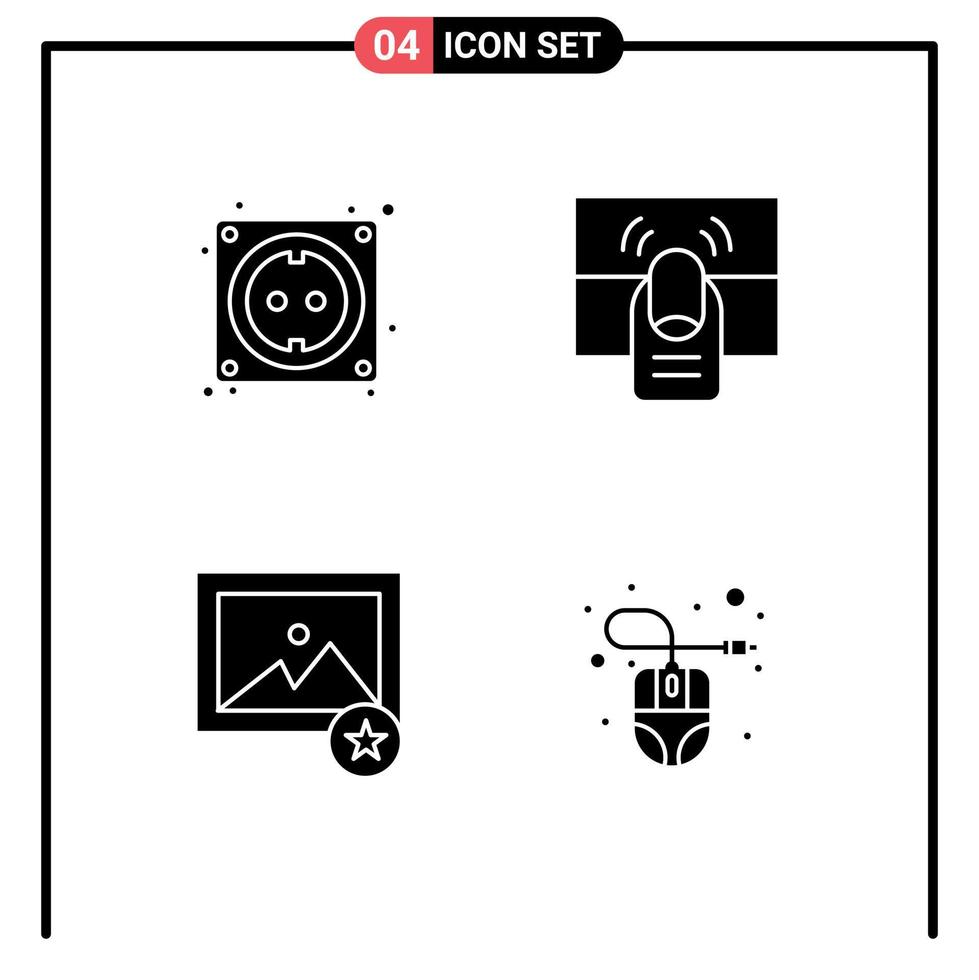 4 Creative Icons Modern Signs and Symbols of cable favorite stock hand photo Editable Vector Design Elements