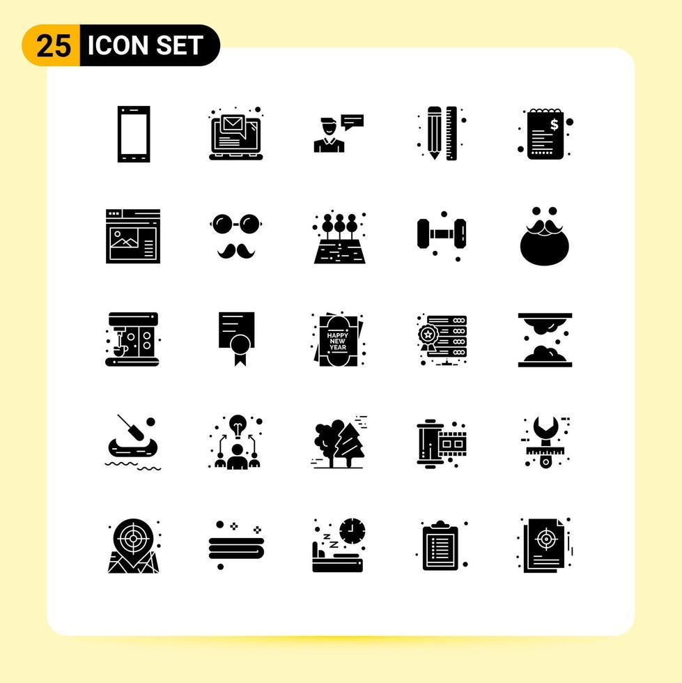 paquete de iconos de vector de stock de 25 signos y símbolos de línea para el diseño de chat de línea dibujar conversación elementos de diseño de vector editables