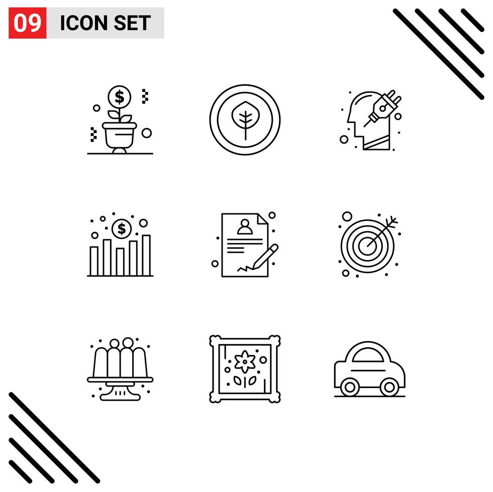 9 Creative Icons Modern Signs and Symbols of medical profit head increase plugin Editable Vector Design Elements