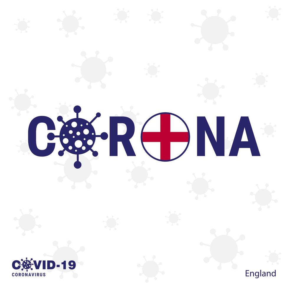 England Coronavirus Typography COVID19 country banner Stay home Stay Healthy Take care of your own health vector