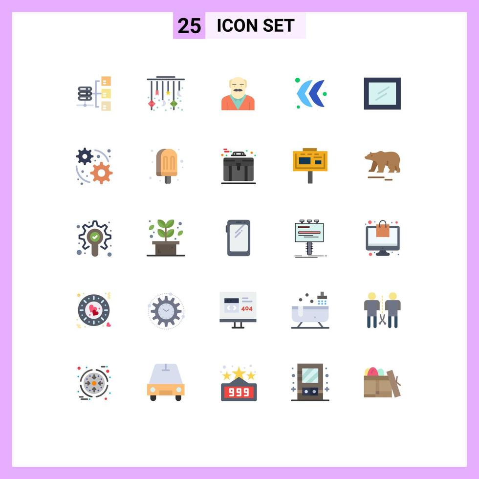Group of 25 Flat Colors Signs and Symbols for mirror left decoration direction uncle Editable Vector Design Elements