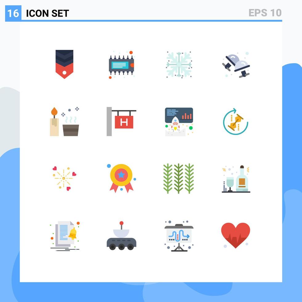 Universal Icon Symbols Group of 16 Modern Flat Colors of candle dress shirt ic cufflink snow Editable Pack of Creative Vector Design Elements