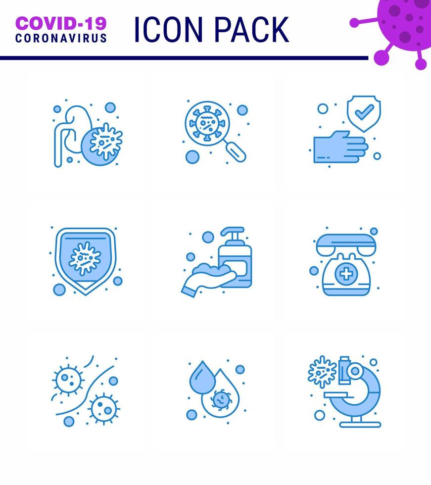 9 Blue viral Virus corona icon pack such as virus bacteria magnifying protection protection viral coronavirus 2019nov disease Vector Design Elements