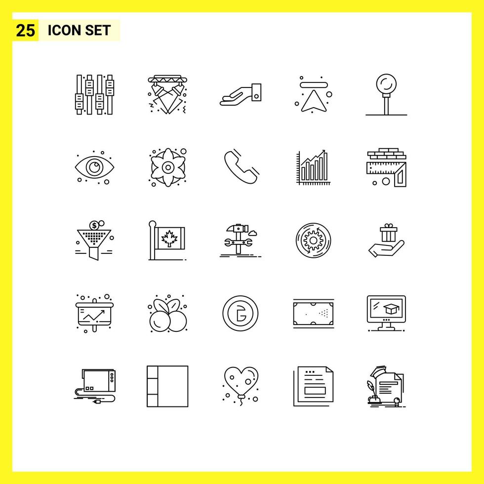 25 Creative Icons Modern Signs and Symbols of gastronomy cooking alms upload arrows Editable Vector Design Elements