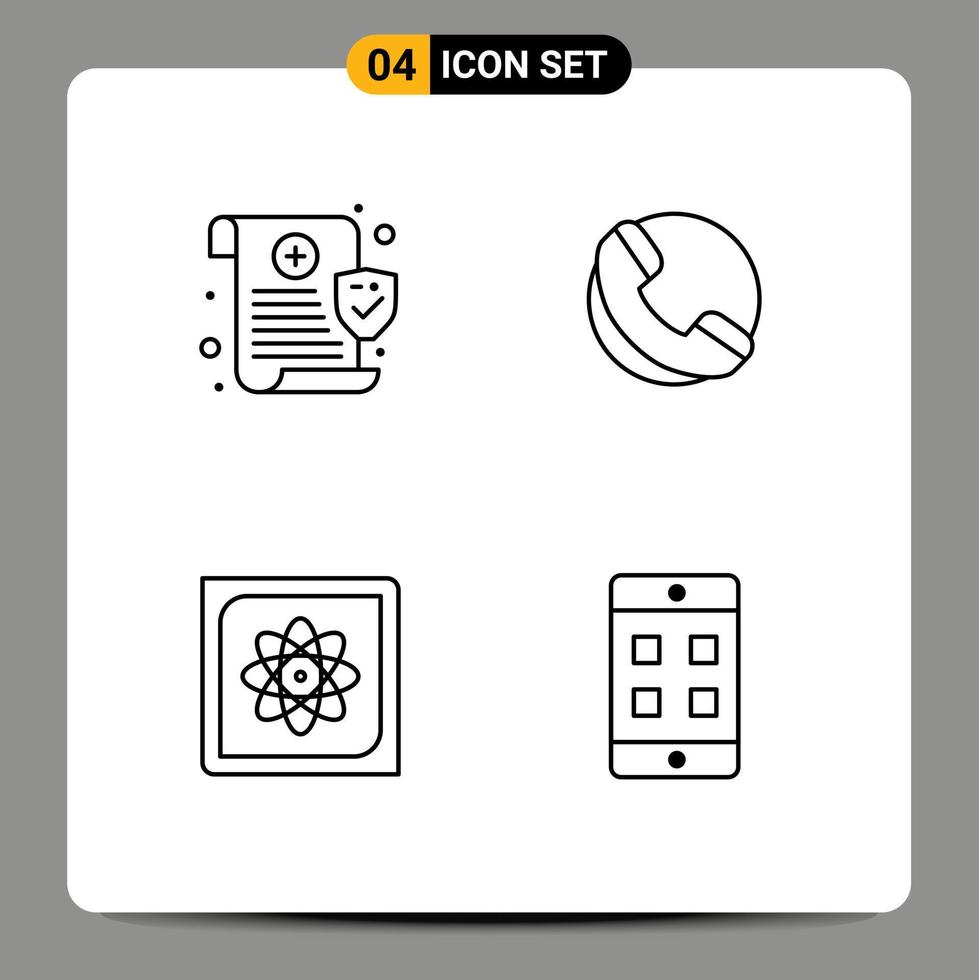 4 Universal Filledline Flat Colors Set for Web and Mobile Applications medical computing security shop future Editable Vector Design Elements