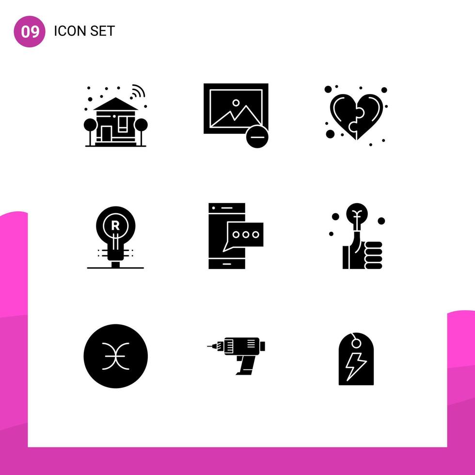 9 Solid Glyph concept for Websites Mobile and Apps logo genuine development concept life Editable Vector Design Elements