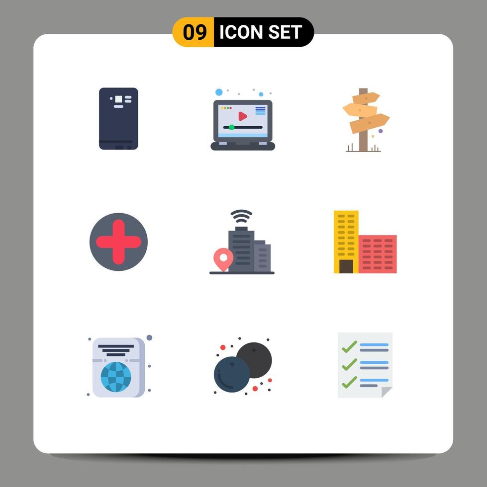 conjunto de 9 iconos de interfaz de usuario modernos signos de símbolos para marketing de signos médicos más elementos de diseño de vectores editables de signos