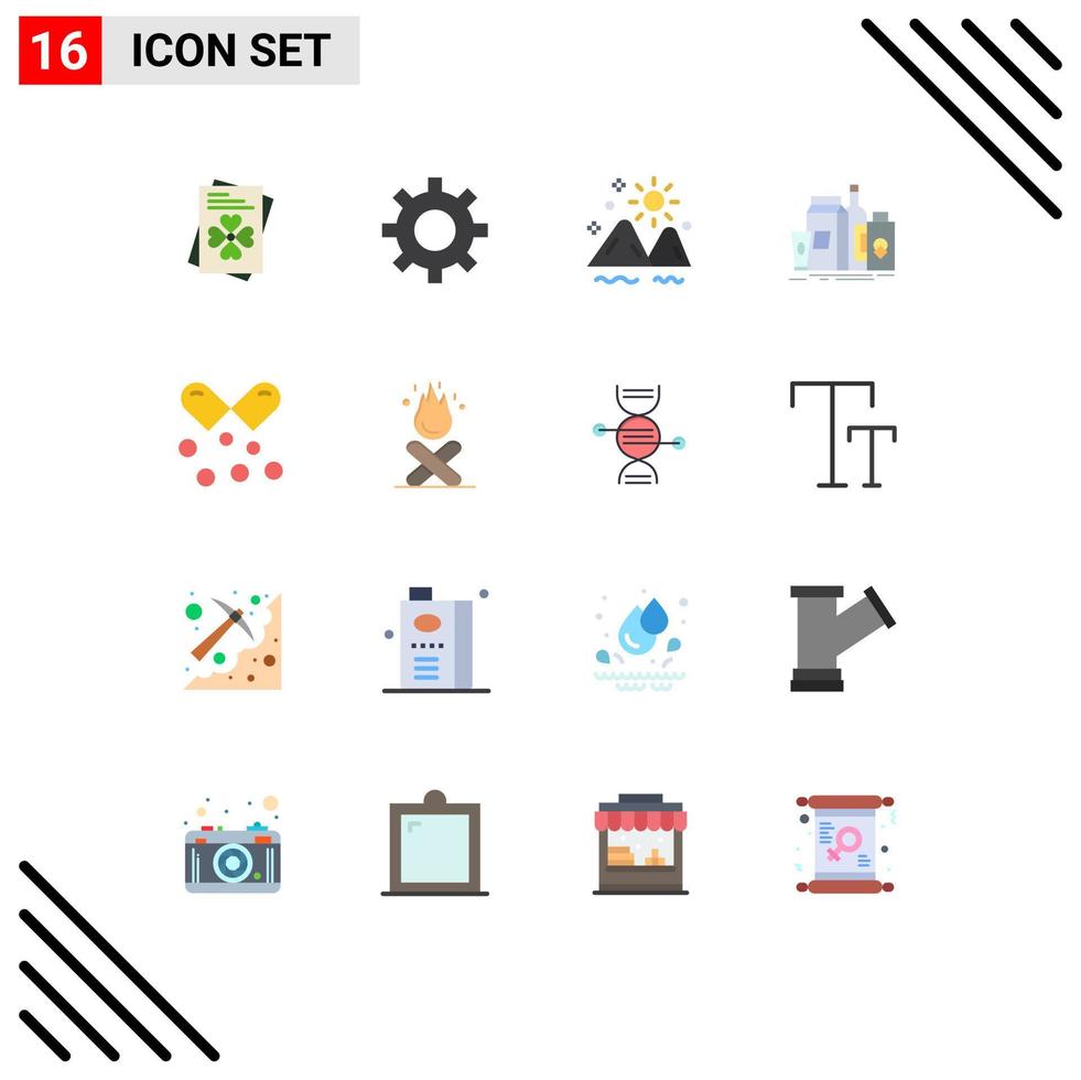 paquete de iconos de vector de stock de 16 signos y símbolos de línea para cápsulas de nutrientes botella marca de producto al aire libre paquete editable de elementos de diseño de vector creativo