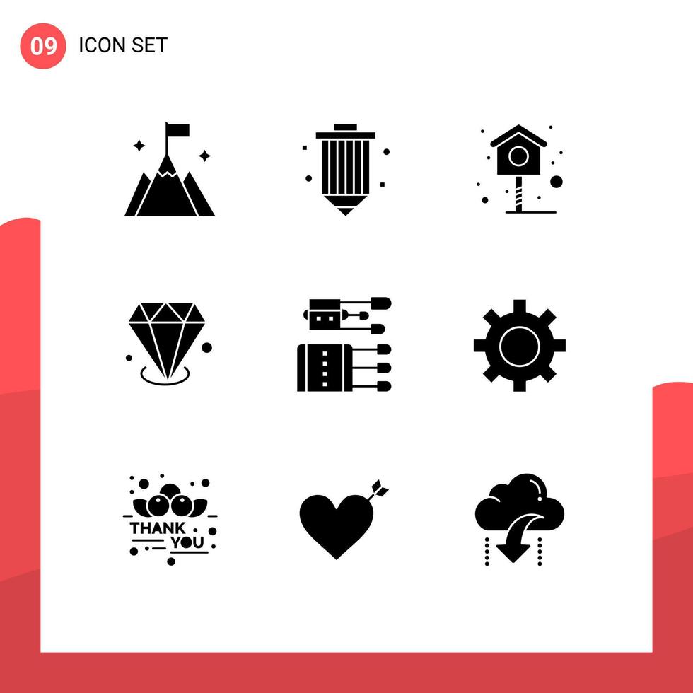 9 Creative Icons Modern Signs and Symbols of chinese jewelry programing investment diamonf Editable Vector Design Elements