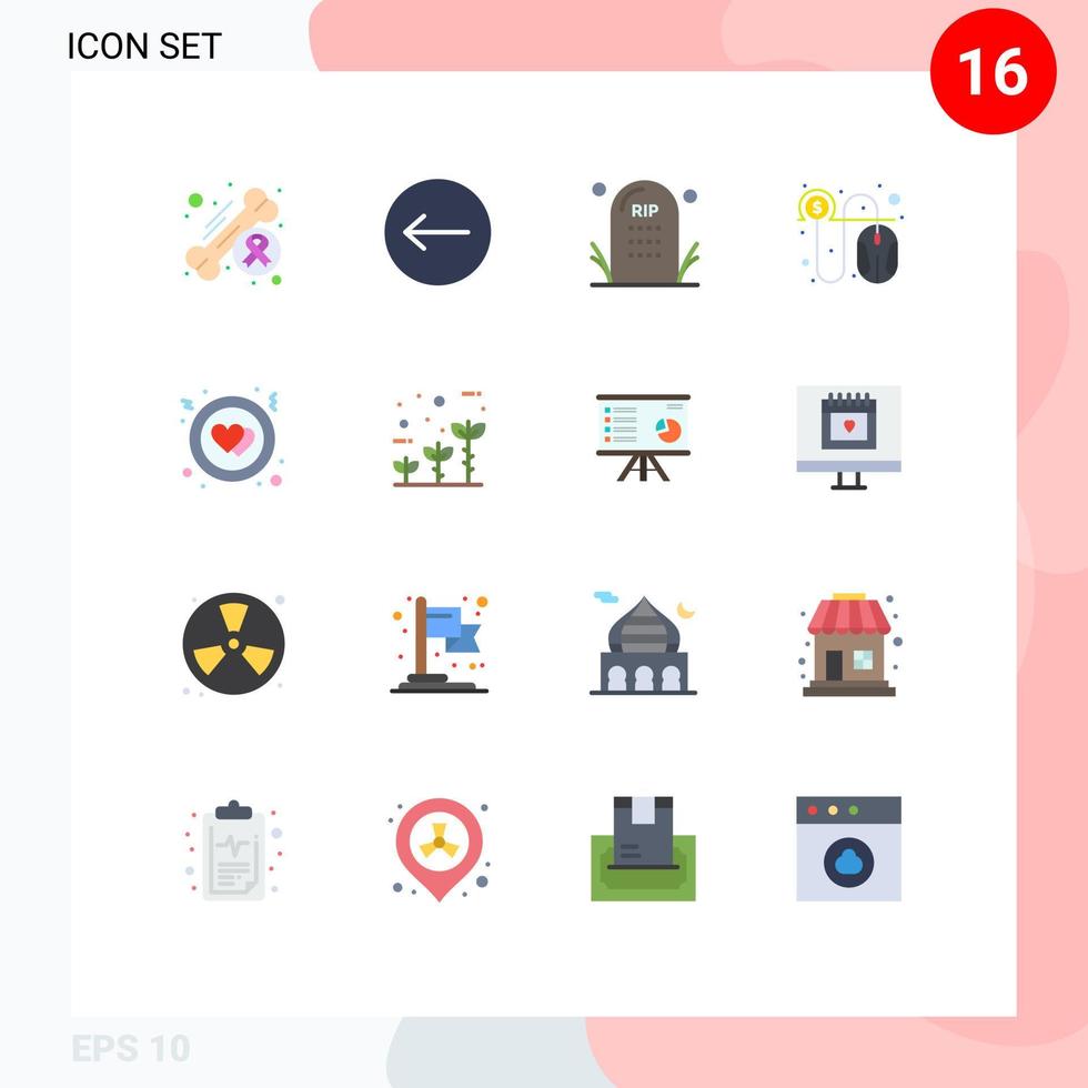 16 Creative Icons Modern Signs and Symbols of circle per cemetery pay halloween Editable Pack of Creative Vector Design Elements