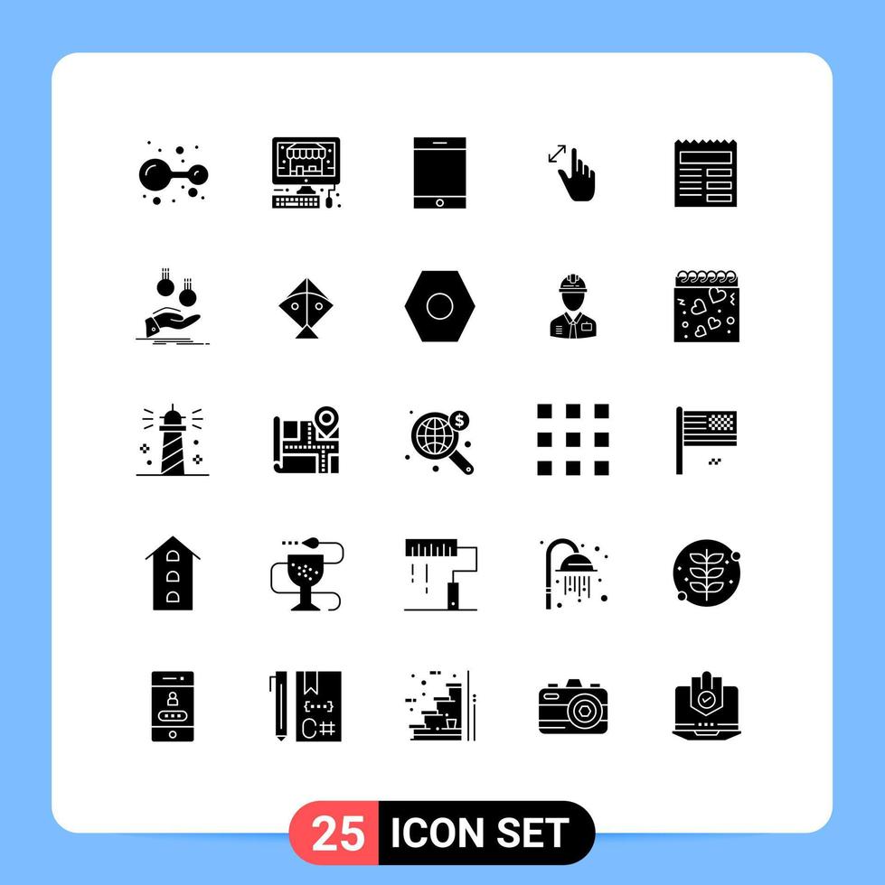 Set of 25 Modern UI Icons Symbols Signs for basic document ipad touch interface Editable Vector Design Elements