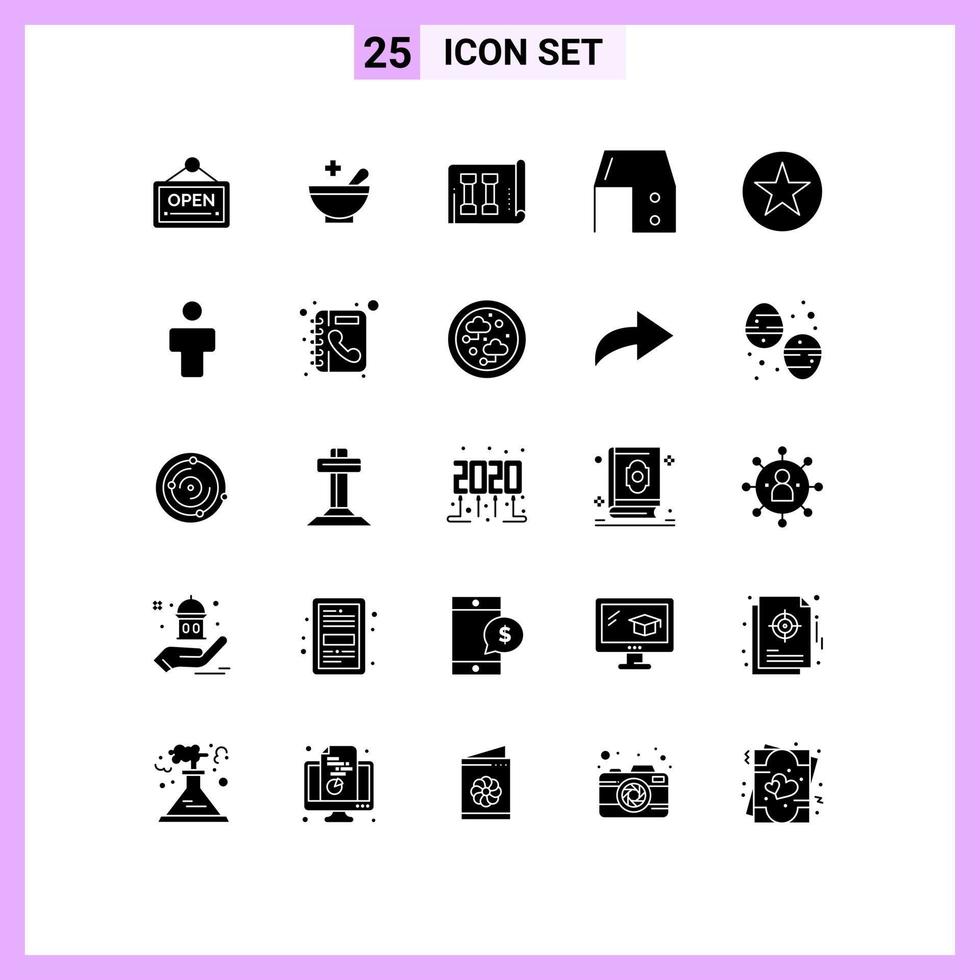 Pack of 25 creative Solid Glyphs of multimedia office material fitness office desk desk drawer Editable Vector Design Elements