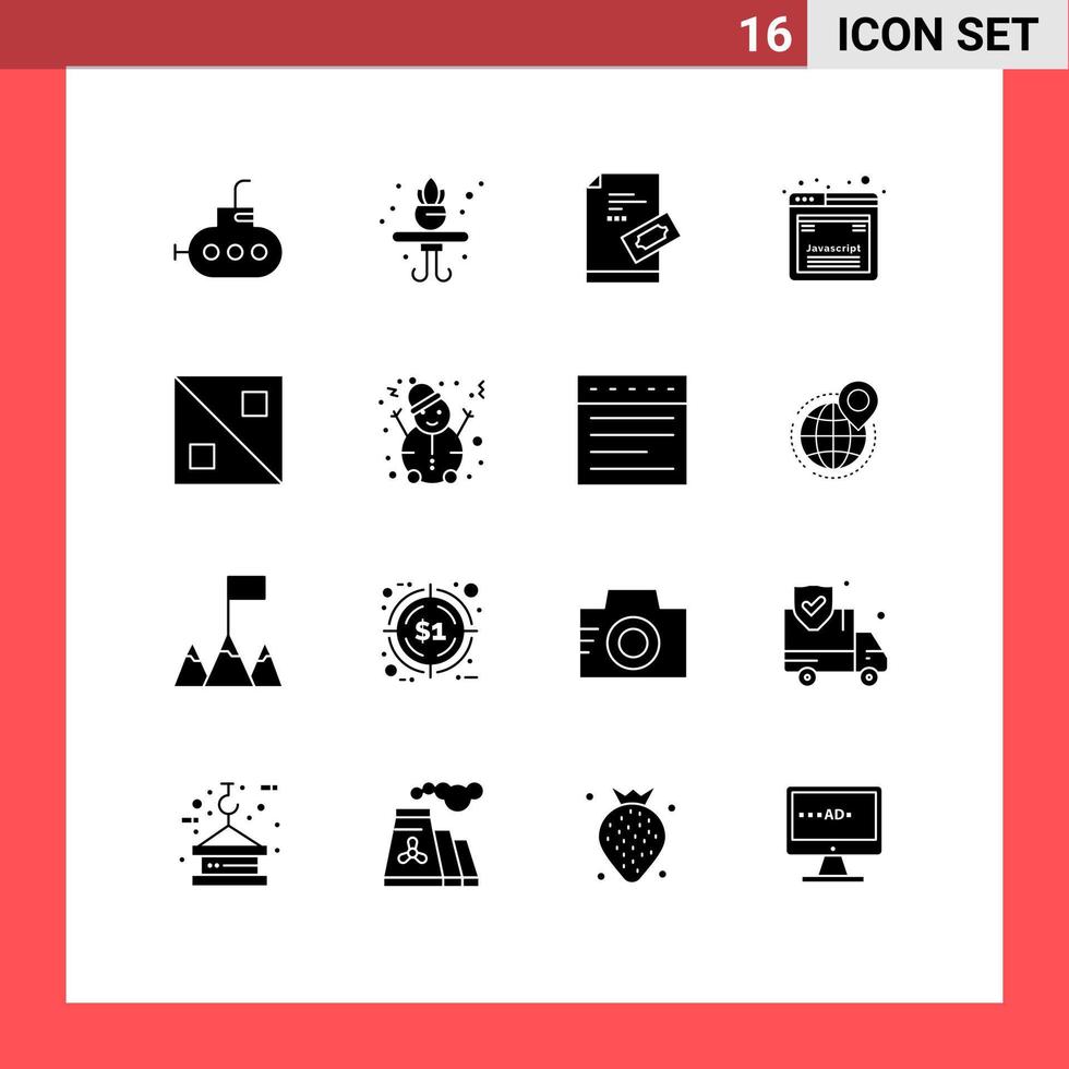 16 Creative Icons Modern Signs and Symbols of man design pad cross javascript Editable Vector Design Elements