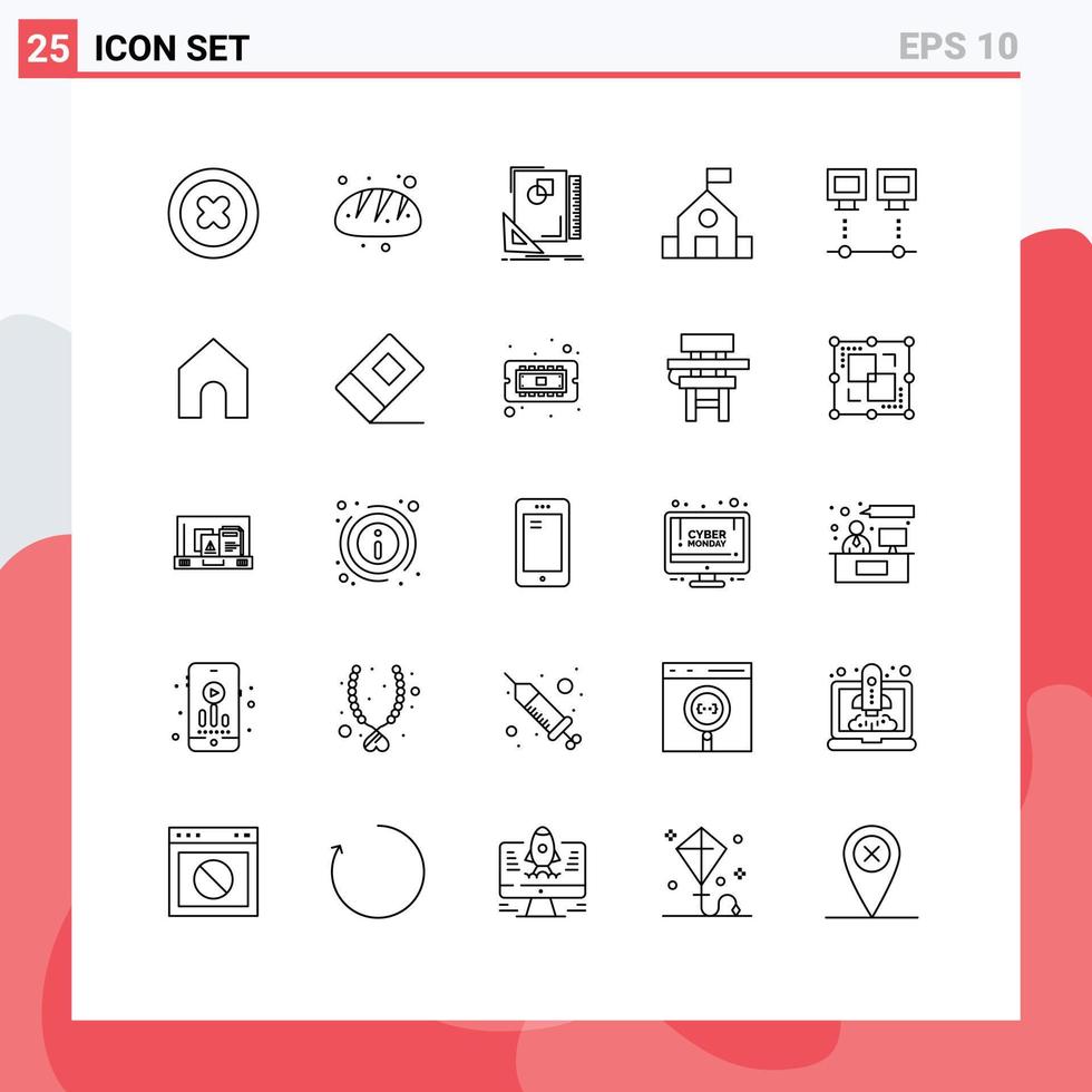 25 Thematic Vector Lines and Editable Symbols of connection science layout school education Editable Vector Design Elements