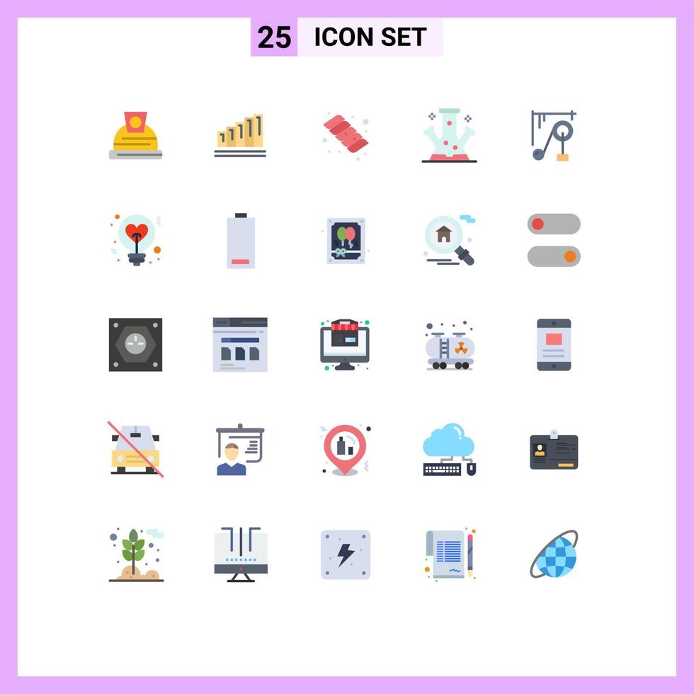 Set of 25 Modern UI Icons Symbols Signs for science device candy technology molecule Editable Vector Design Elements