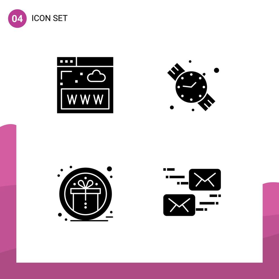 Set of Modern UI Icons Symbols Signs for communications prize www hand watch email Editable Vector Design Elements