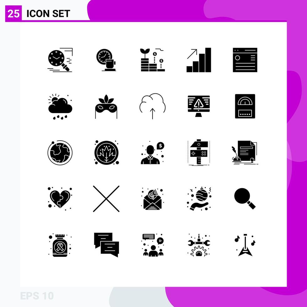 25 Creative Icons Modern Signs and Symbols of communication career time analytics investment Editable Vector Design Elements