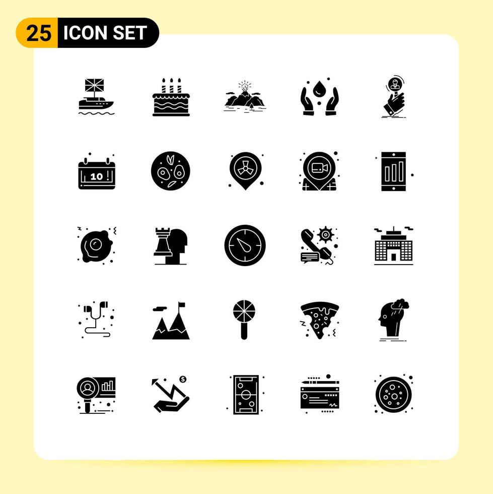 Stock Vector Icon Pack of 25 Line Signs and Symbols for search nature nature environment blast Editable Vector Design Elements
