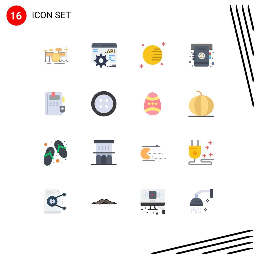 16 Flat Color concept for Websites Mobile and Apps knowledge book astronomy list book Editable Pack of Creative Vector Design Elements
