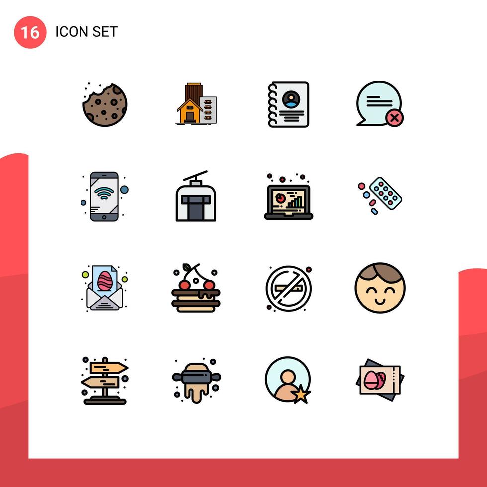 conjunto de 16 iconos de interfaz de usuario modernos signos de símbolos para elementos de diseño de vectores creativos editables de teléfono de comunicación entre oficinas móviles