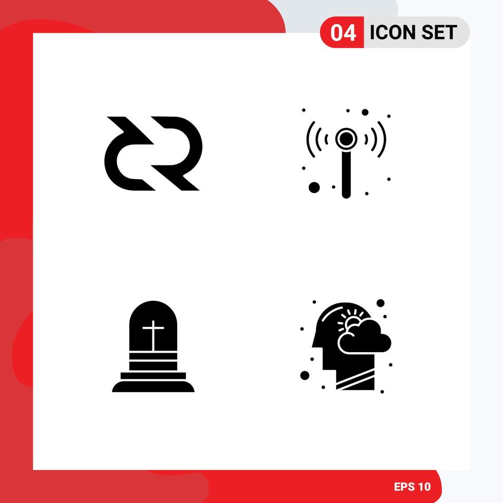 Group of 4 Modern Solid Glyphs Set for decreed christian cryptocurrency wifi easter Editable Vector Design Elements