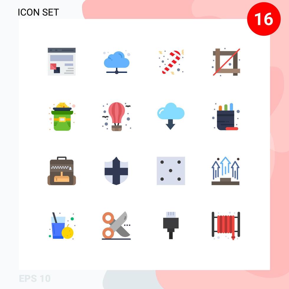 16 iconos creativos signos y símbolos modernos de sombrero gráfico herramienta de diseño en línea recorte paquete editable de elementos creativos de diseño de vectores