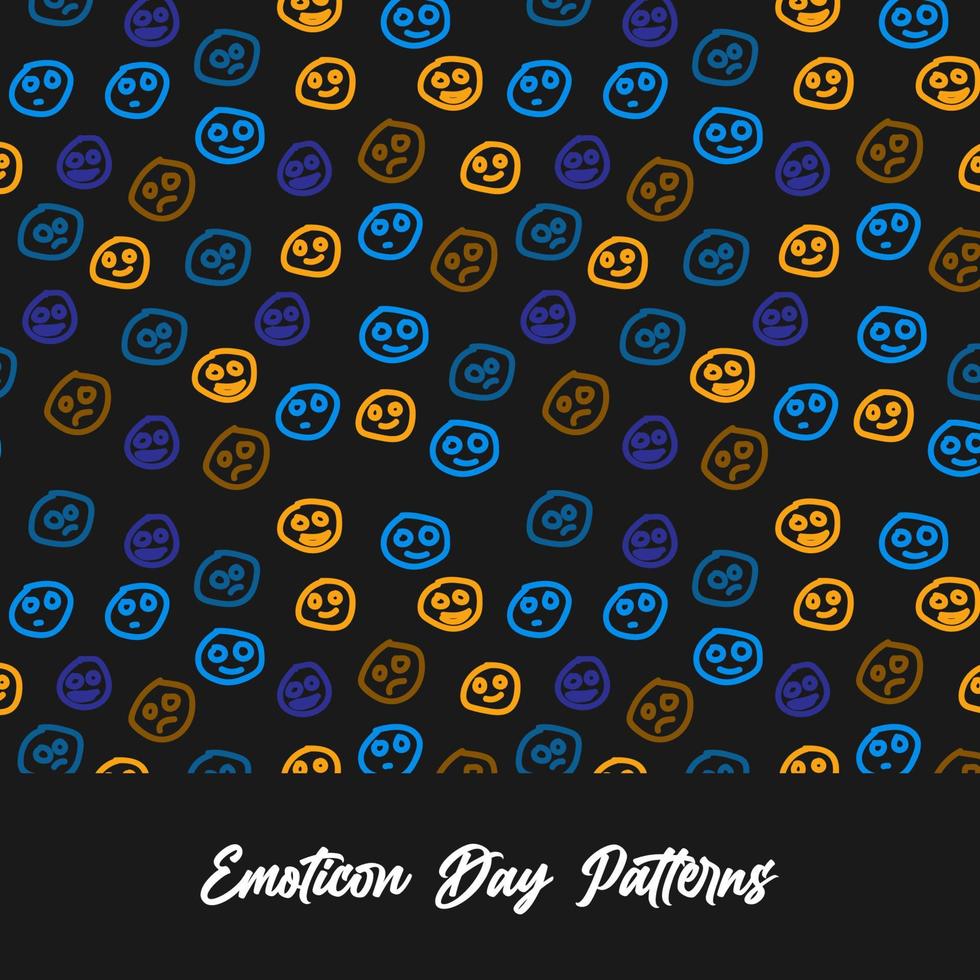 emoticon pattern vector blue and yellow