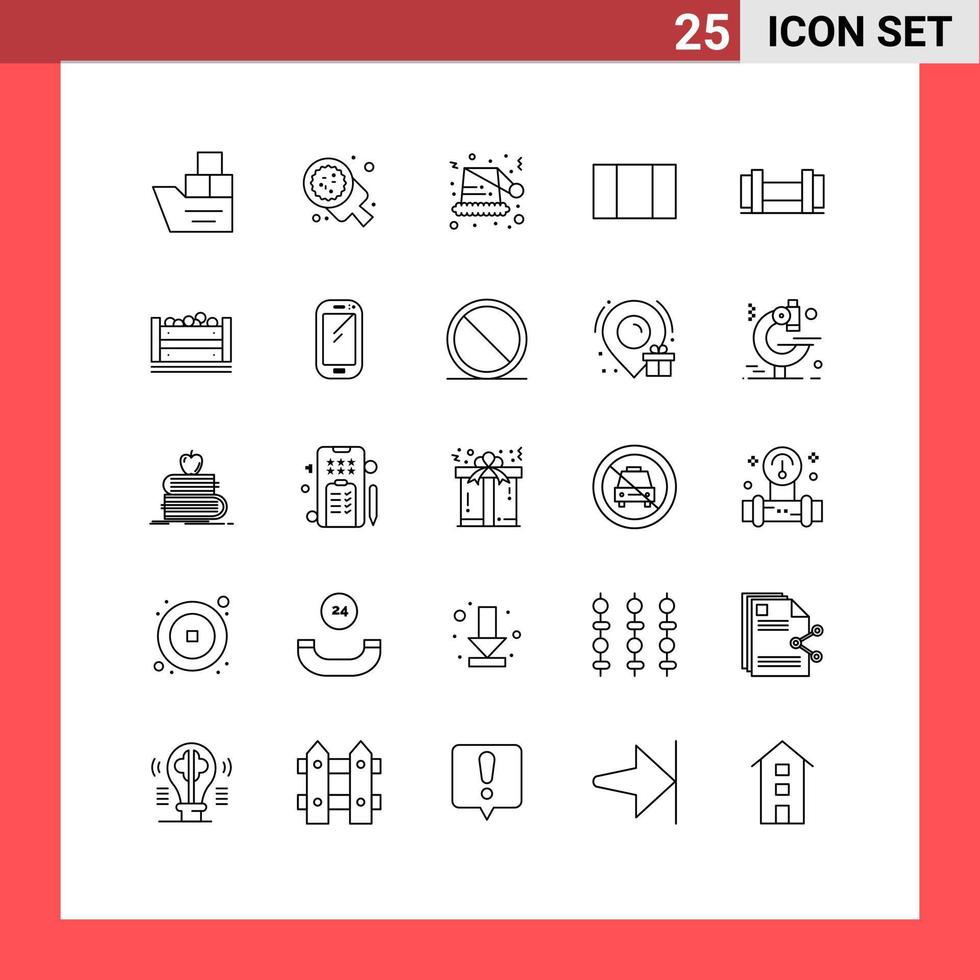 Stock Vector Icon Pack of 25 Line Signs and Symbols for tools maximize pizza layout santa Editable Vector Design Elements