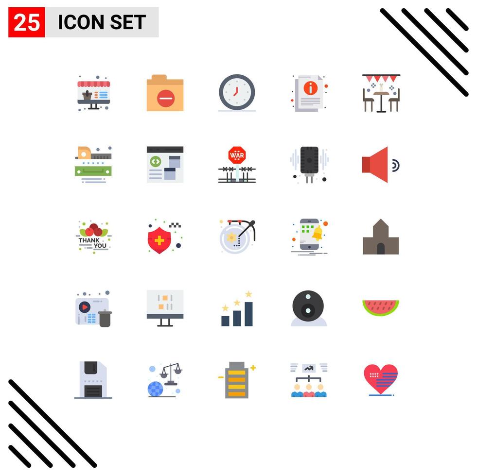 25 Creative Icons Modern Signs and Symbols of decoration document alert sheet info Editable Vector Design Elements