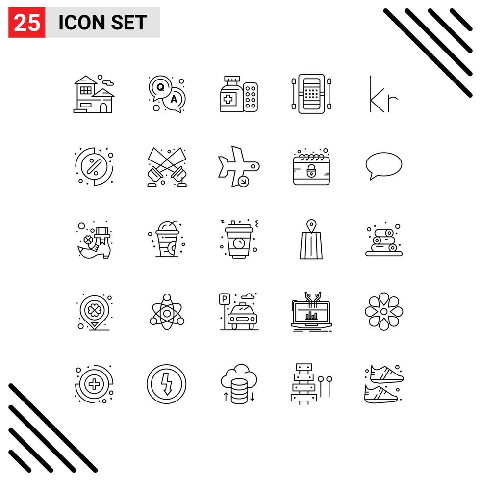 Group of 25 Lines Signs and Symbols for currency kayak medicine game athletics Editable Vector Design Elements