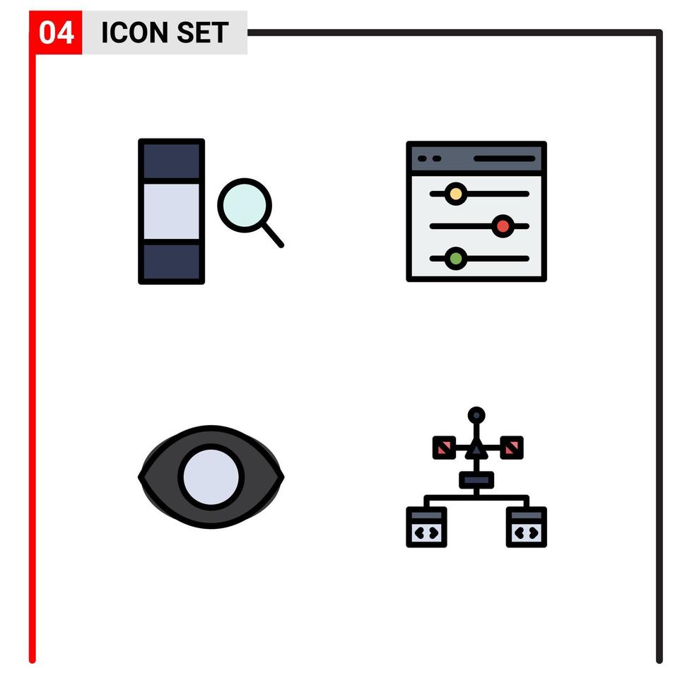 4 iconos creativos, signos y símbolos modernos de columna, comunicación humana, aplicación de usuario, elementos de diseño vectorial editables vector