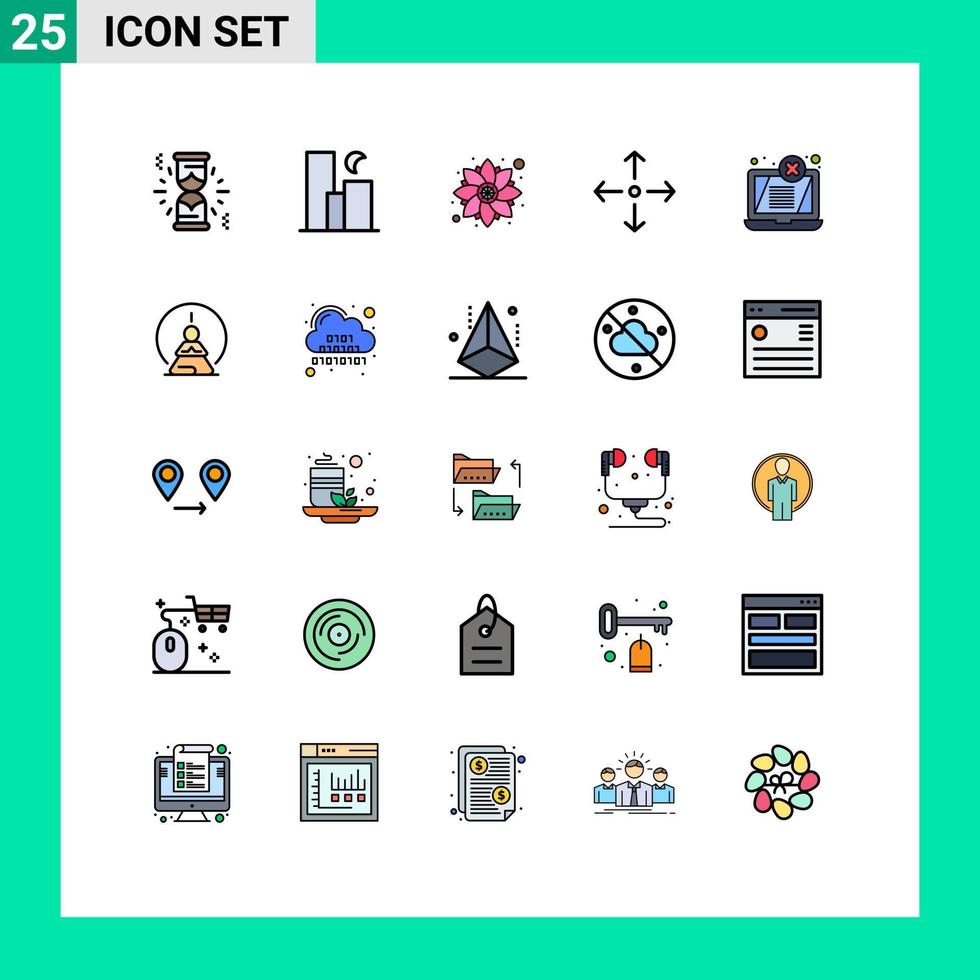 25 iconos creativos signos y símbolos modernos de la decoración de la pantalla del portátil flecha de pantalla completa elementos de diseño vectorial editables vector