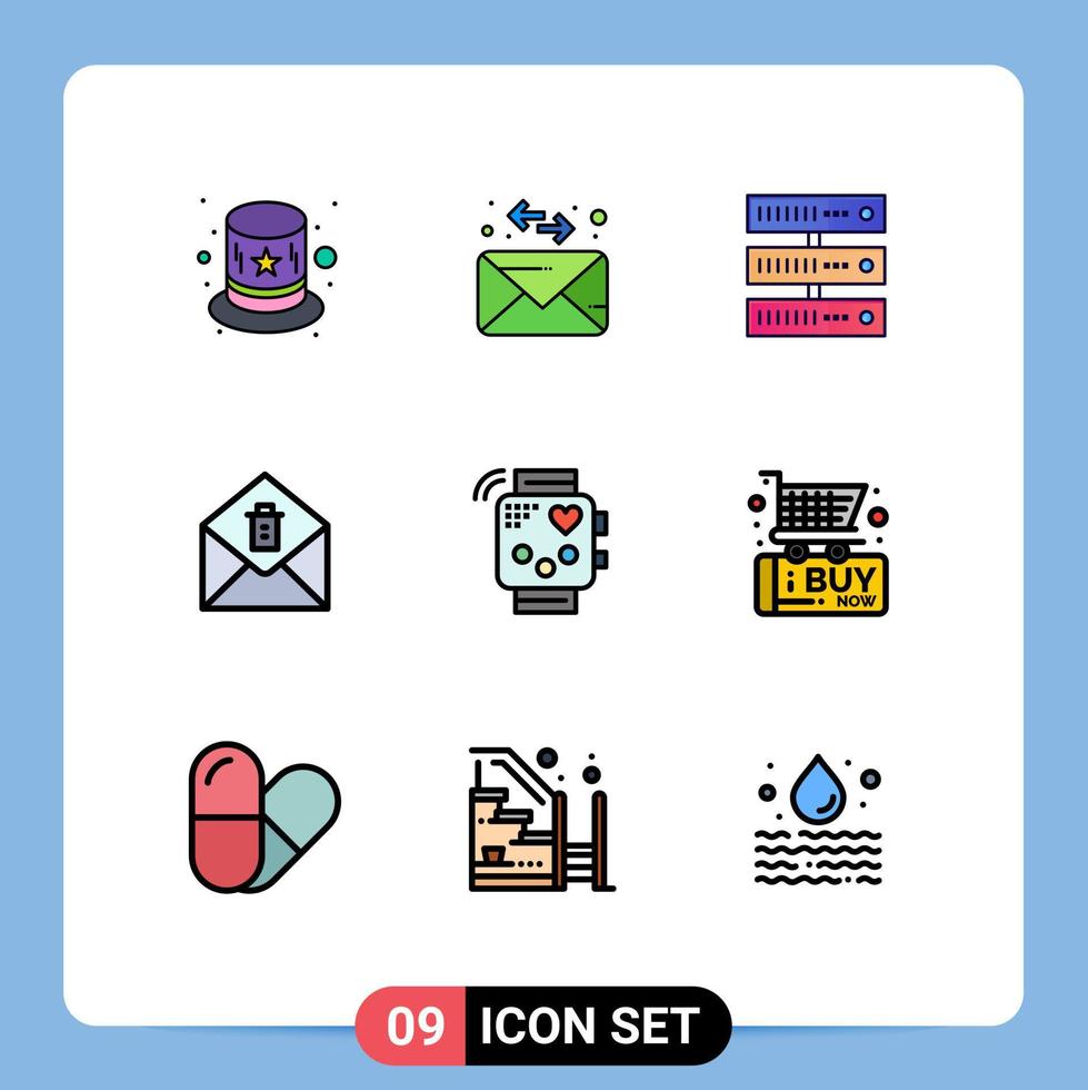 9 Creative Icons Modern Signs and Symbols of monitoring fitness storage device delete Editable Vector Design Elements