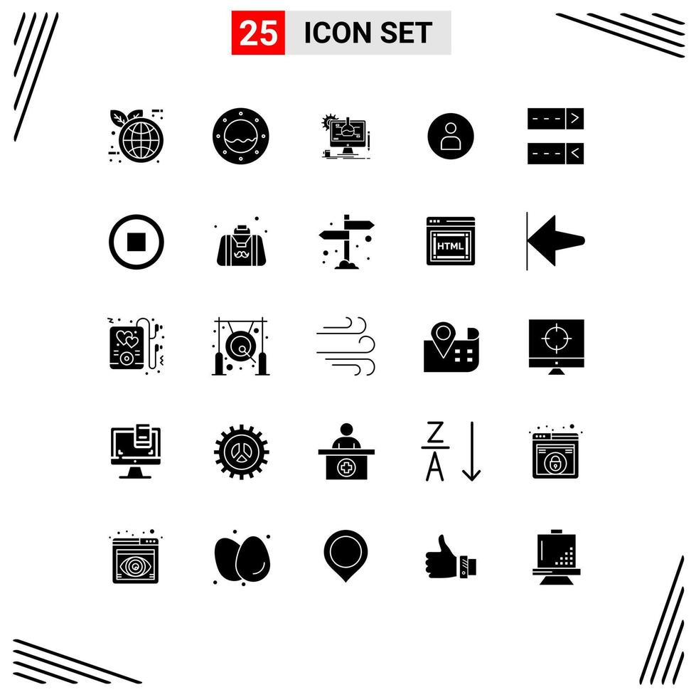 paquete de iconos de vector de stock de 25 signos y símbolos de línea para contraseña básica, inicio de sesión, elementos de diseño de vector editables básicos