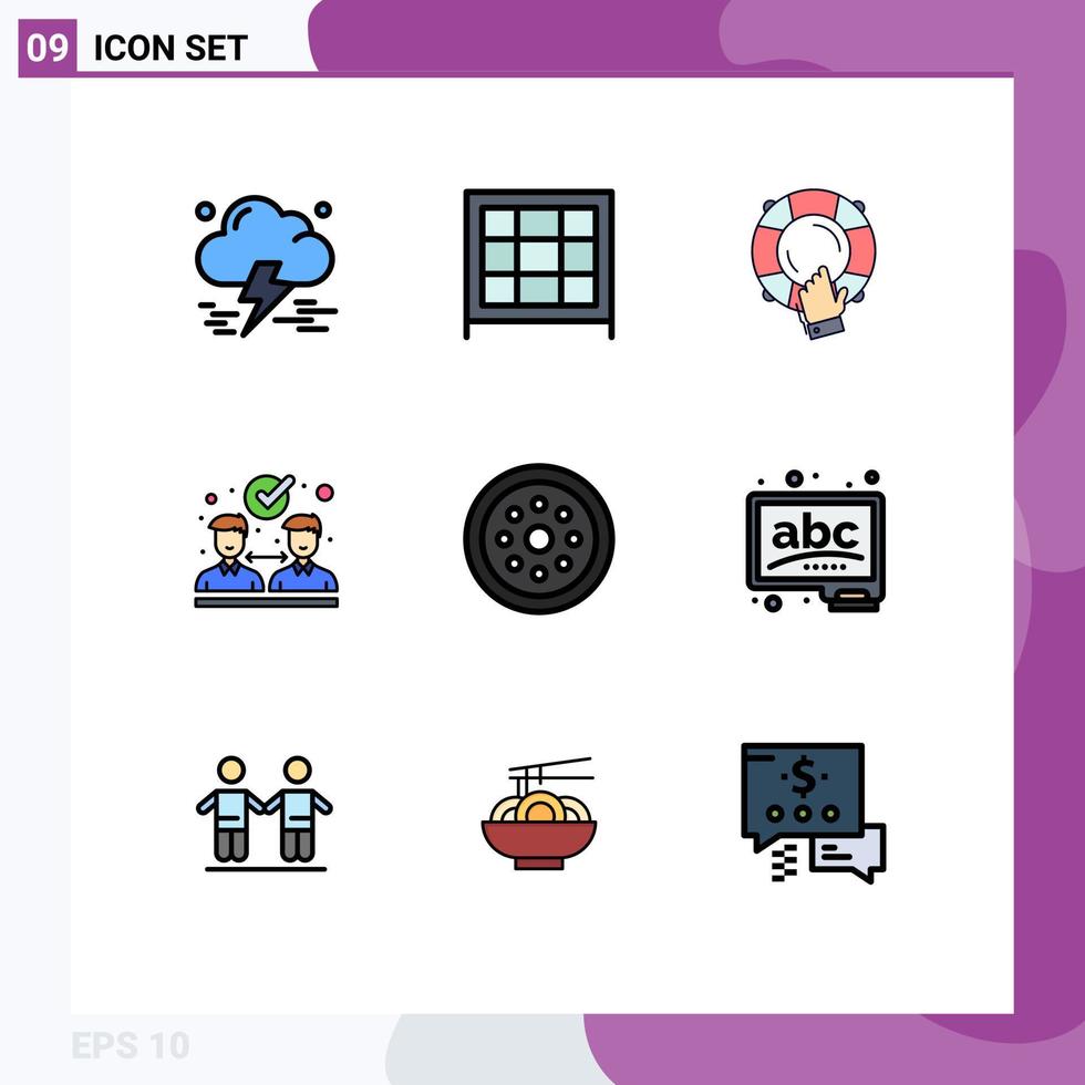 9 Creative Icons Modern Signs and Symbols of protection lock guard partnership agreement Editable Vector Design Elements