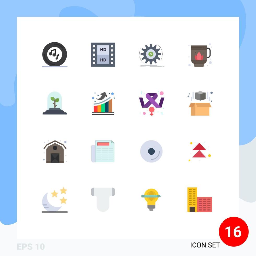 Pack of 16 Modern Flat Colors Signs and Symbols for Web Print Media such as technology sauna multimedia jag making Editable Pack of Creative Vector Design Elements
