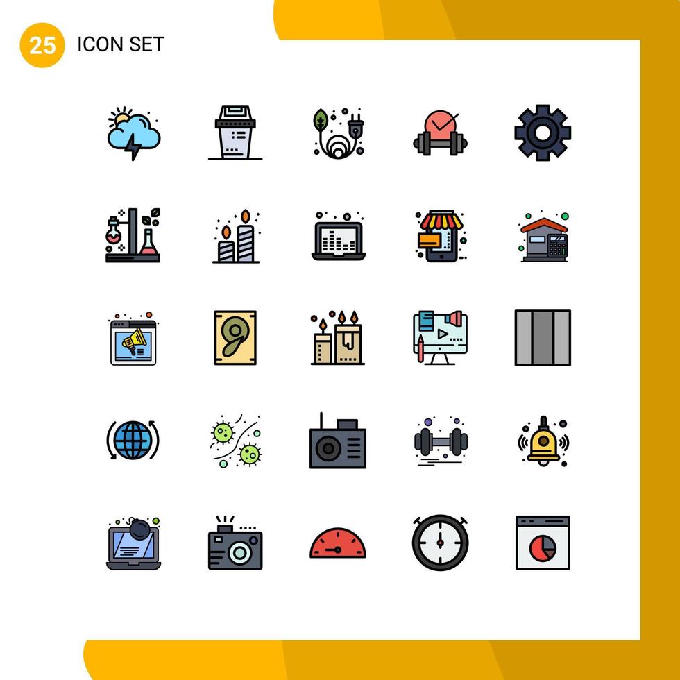 25 Creative Icons Modern Signs and Symbols of science gear green energy cog dumb Editable Vector Design Elements