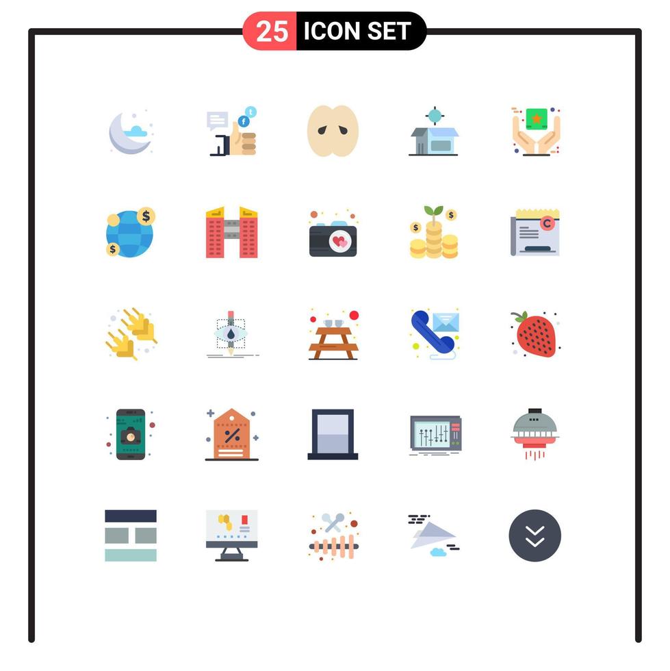 paquete de iconos vectoriales de stock de 25 signos y símbolos de línea para elementos de diseño vectorial editables de melocotón de caja abierta de mejor calidad vector