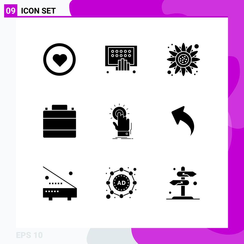 Mobile Interface Solid Glyph Set of 9 Pictograms of footwear clothes tablet case thanksgiving Editable Vector Design Elements