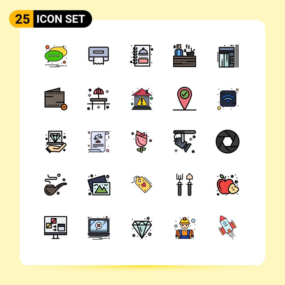 paquete de iconos de vectores de stock de 25 signos y símbolos de línea para el menú del elevador de ascensor elementos de diseño de vectores editables de sauna de bienestar