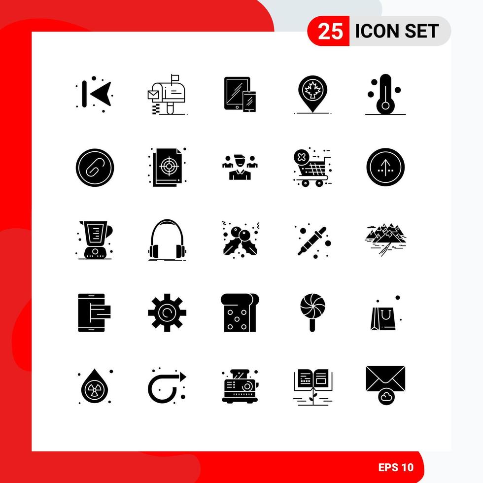 25 iconos creativos signos y símbolos modernos de la naturaleza canadá ubicación del teléfono inteligente elementos de diseño vectorial editables del teléfono vector